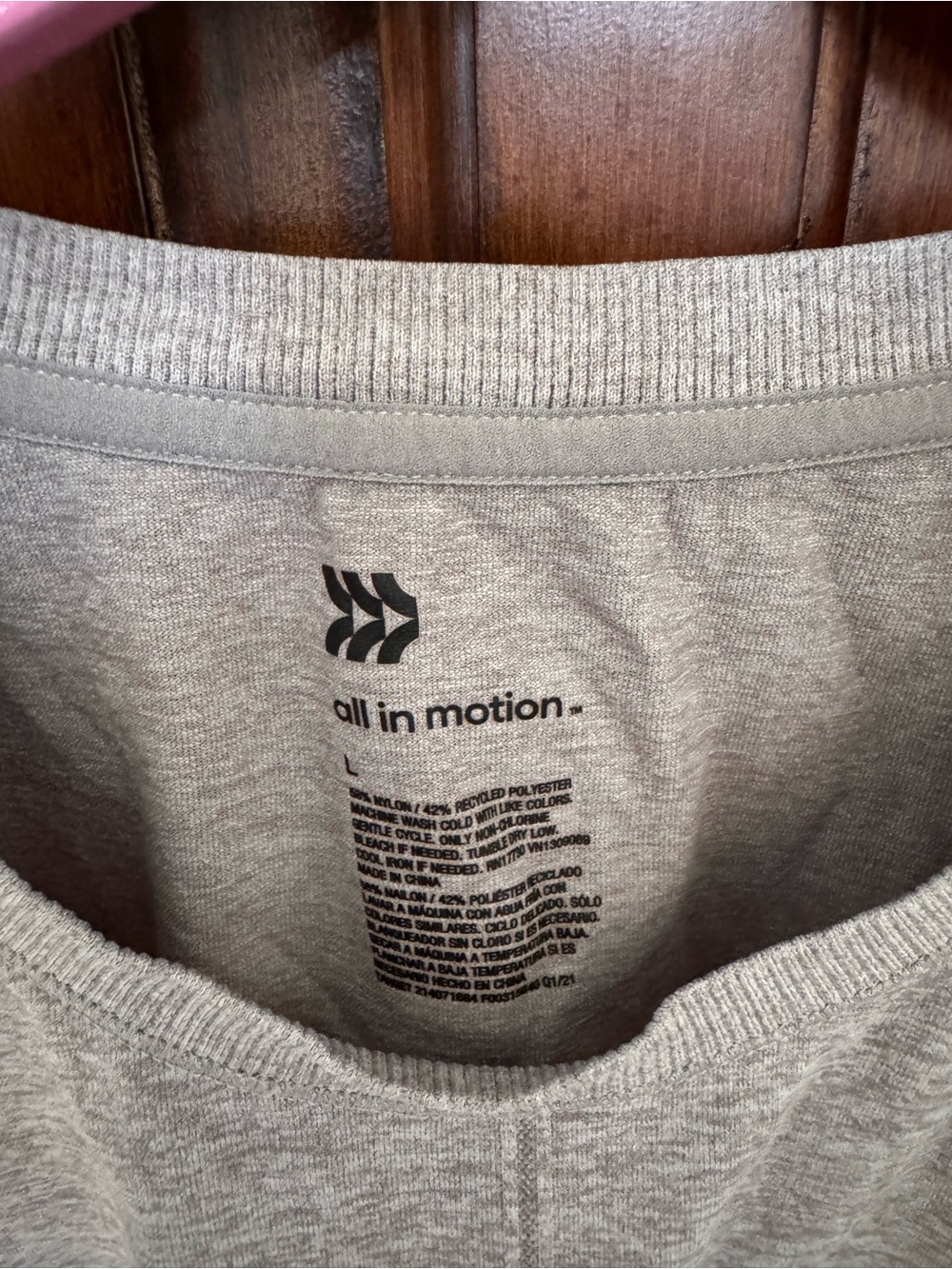 All In Motion Light Gray Cropped Crewneck Tee - Picture 2 of 4
